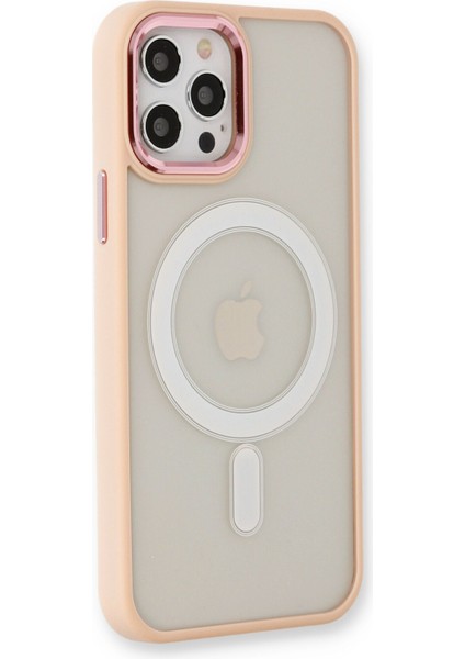 iPhone 12 Pro Max Kılıf Room Magneticsafe Silikon - Pudra