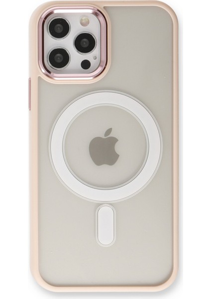 iPhone 12 Pro Max Kılıf Room Magneticsafe Silikon - Pudra