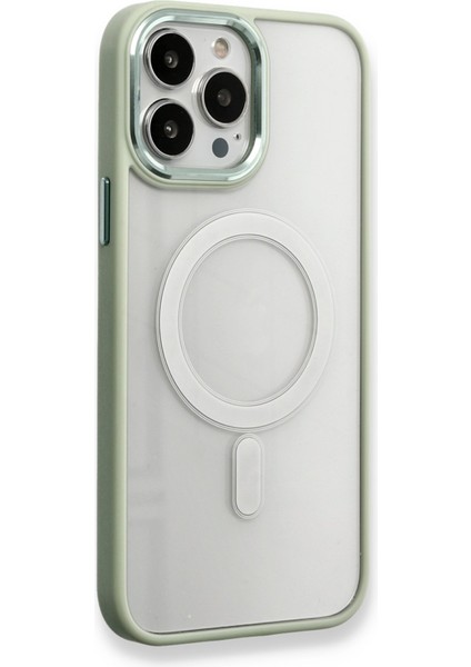 iPhone 13 Pro Kılıf Room Magneticsafe Silikon - Su Yeşili
