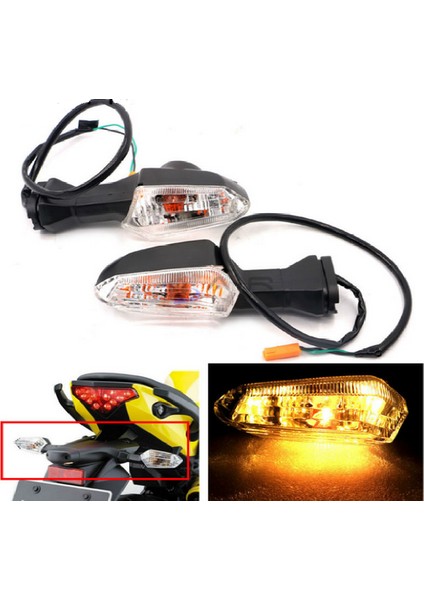 Motosiklet Dönüş Sinyali Göstergeleri Yanıp Söner Işık - Şeffaf Lens, Kehribar Işık (Yurt Dışından) fırsatları