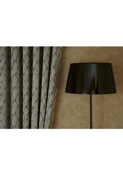 Fon Perde Helezonik Desen Antrasit 1-2 Seyrek Pile 100X260