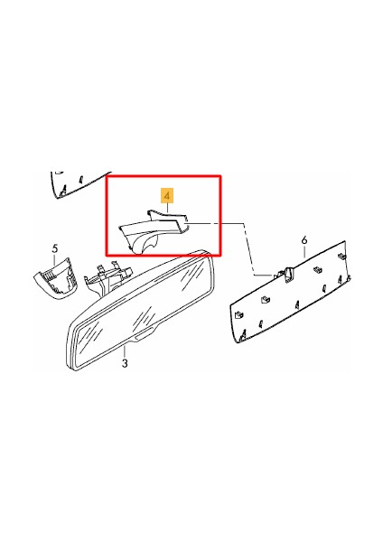Volkswagen Golf Iç Dikiz Ayna Koruma Kapağı 2013-2020[5G0857593A]