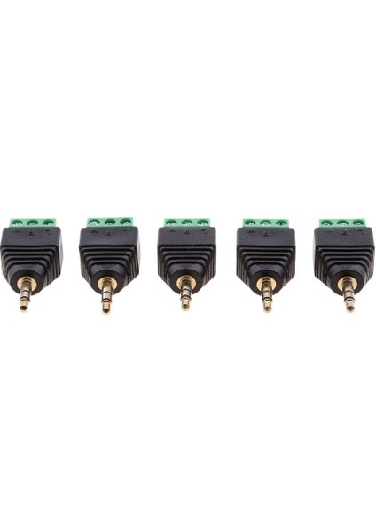 5x 3.5mm 3 Kutuplu Stereo Ses Vedio Erkek 3 Vidalı Terminal Dişi Dönüştürücü