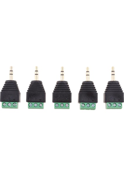 5x 3.5mm 3 Kutuplu Stereo Ses Vedio Erkek 3 Vidalı Terminal Dişi Dönüştürücü