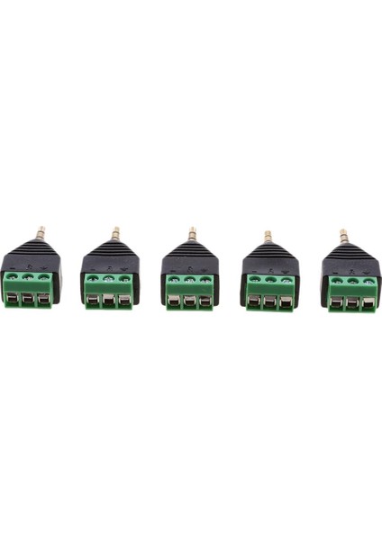 5x 3.5mm 3 Kutuplu Stereo Ses Vedio Erkek 3 Vidalı Terminal Dişi Dönüştürücü