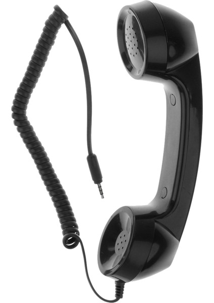 3,5mm Mikrofon Telefon Telefonu Telefon Klasik Alıcı Siyah(Yurt Dışından) fırsatları