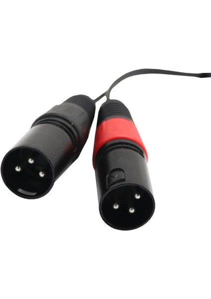 Çift 3 Pin Xlr Dik Açı 3.5mm Stereo Mikrofon Kablosu 20CM