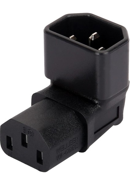 IEC320-C14 Ila C13 Dik Açılı Elektrik Soketi Dönüştürücü Fiş Adaptörü