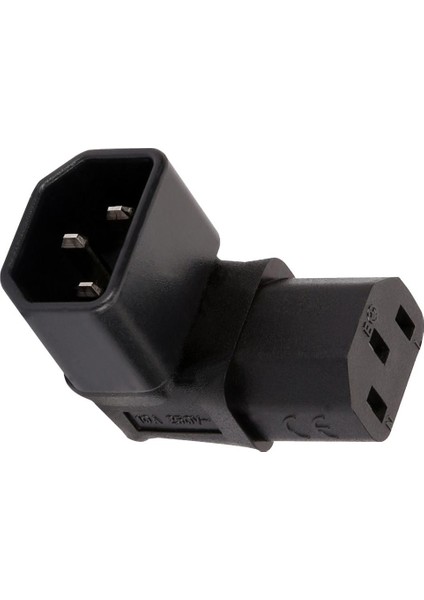 IEC320-C14 Ila C13 Dik Açılı Elektrik Soketi Dönüştürücü Fiş Adaptörü