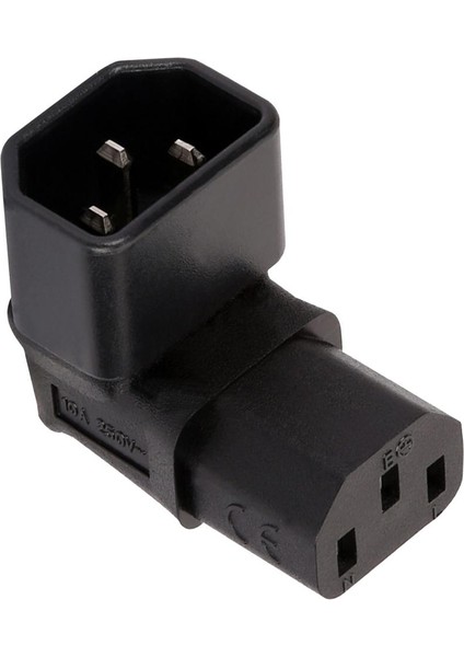 IEC320-C14 Ila C13 Dik Açılı Elektrik Soketi Dönüştürücü Fiş Adaptörü
