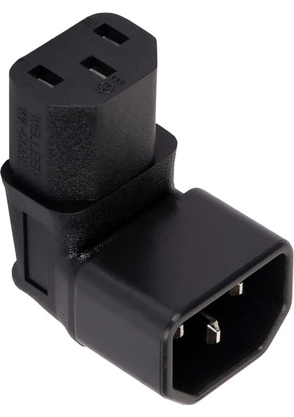 IEC320-C14 Ila C13 Dik Açılı Elektrik Soketi Dönüştürücü Fiş Adaptörü