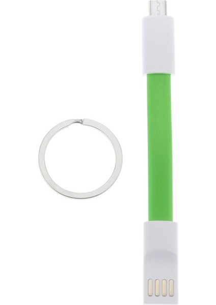 Android Için Micro USB Kablosu USB Kablosu Şarj Kablosu - 13CM Yeşil