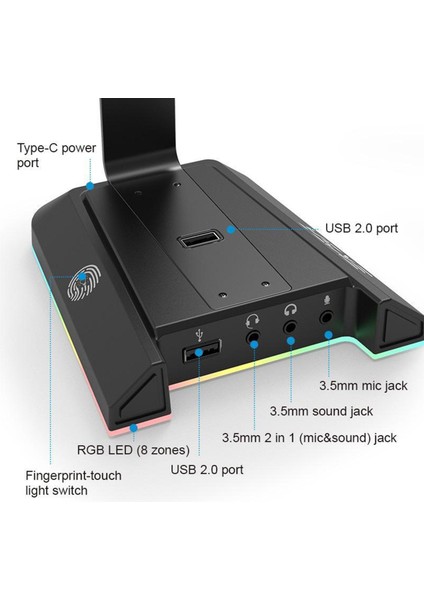 Universal Masası Oyun Kulaklık Kulaklık Stand Tutucu Askı Alüminyum Rgb