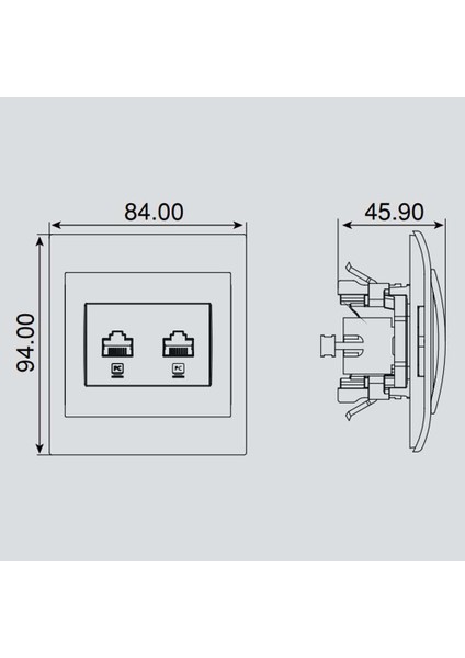 Panasonic Thea Blu Ikili Data Cat6 Mekanizma WBTM04075NC-TR fiyatları