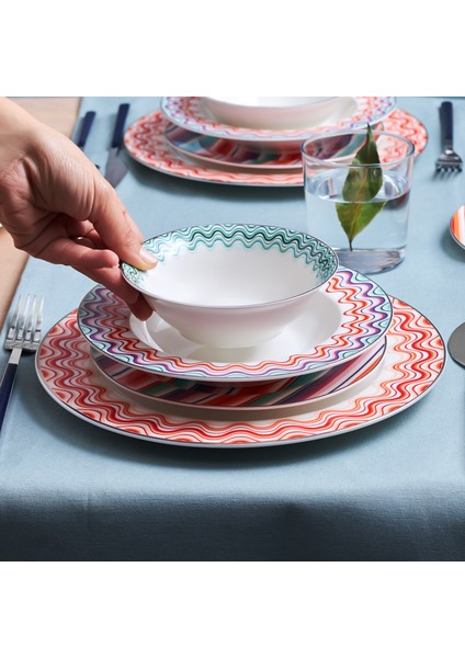 Bailando 24 Parça Çok Renkli Porselen Yemek Takımı 6 Kişilik Desenli Set fiyatları