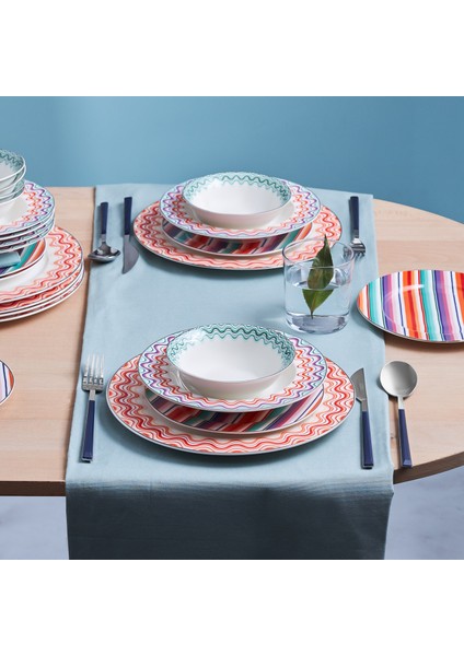 Bailando 24 Parça Çok Renkli Porselen Yemek Takımı 6 Kişilik Desenli Set modelleri