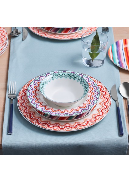 Bailando 24 Parça Çok Renkli Porselen Yemek Takımı 6 Kişilik Desenli Set fırsatları