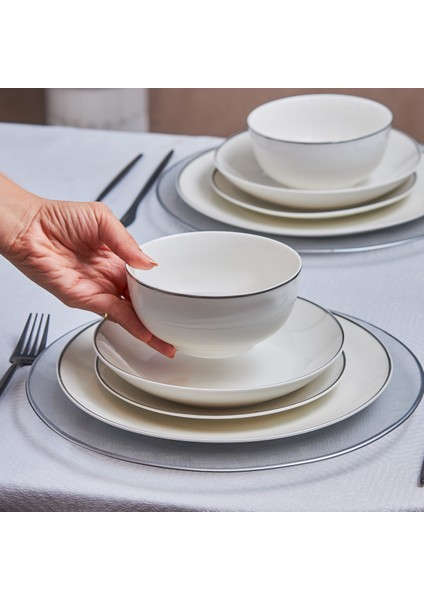 Leon Platinium 24 Parça 6 Kişilik Porselen Yemek Takımı