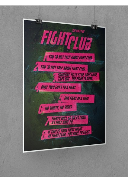 Fight Club Poster 45X60CM Dövüş Kulübü Afiş - Kalın Poster Kağıdı Dijital Baskı