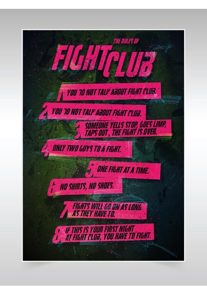 Fight Club Poster 45X60CM Dövüş Kulübü Afiş - Kalın Poster Kağıdı Dijital Baskı