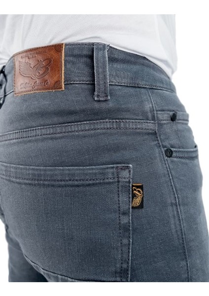 The Biker Jeans City PRO103 Grey Korumalı Motosiklet Kot Pantolonu Erkek