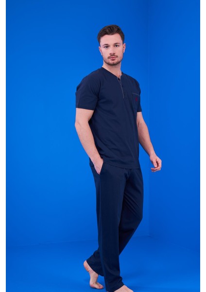 Erkek Yarımkol 3lü Pijama Takımı 23325