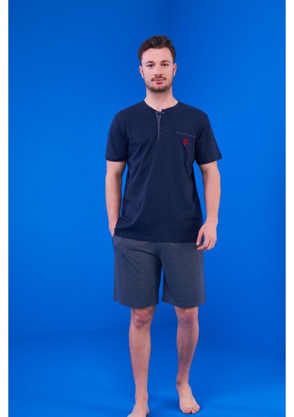 Erkek Yarımkol 3lü Pijama Takımı 23325
