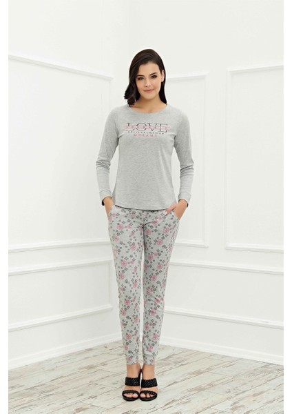 Hoş Gri Cotton Pijama Takımı 30150