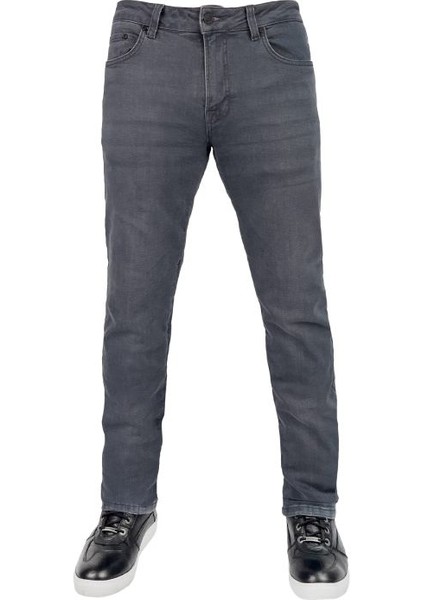 City PRO103 Grey Korumalı Motosiklet Kot Pantolonu Erkek