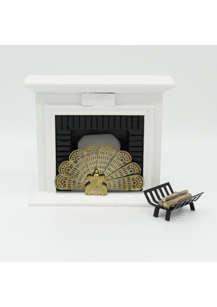1/12 Ölçekli Dollhouse Vintage Şömine Kapak Arka Plan Dekor (Yurt Dışından) modelleri