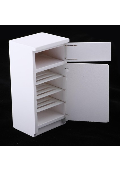 1/12 Dollhouse Minyatür Ahşap Buzdolabı Model Oda Dekoru (Yurt Dışından) modelleri