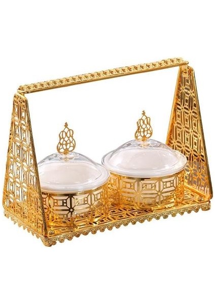 2 Adet Oturma Odası Dekorasyonu Aperatif Saklama Kutusu High End Izgara Meyve Sepeti Kahve Dükkanı Öğleden Sonra Çay Tatlı Meyve Tabağı Şeker Kavanozu | Şeker ve Kremalı Saksılar (Yurt Dışından)