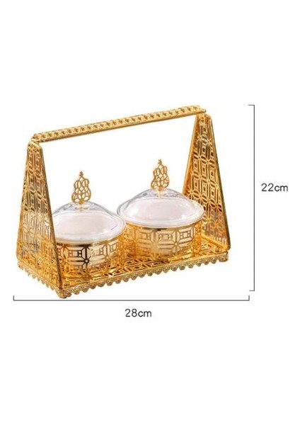2 Adet Oturma Odası Dekorasyonu Aperatif Saklama Kutusu High End Izgara Meyve Sepeti Kahve Dükkanı Öğleden Sonra Çay Tatlı Meyve Tabağı Şeker Kavanozu | Şeker ve Kremalı Saksılar (Yurt Dışından)