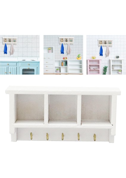 Mini Dollhouse Depolama Raf Aksesuarları Süsler Oyun Model Beyaz (Yurt Dışından) modelleri