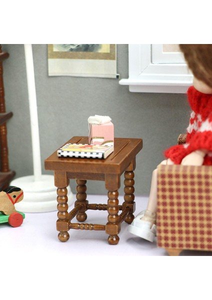 Ahşap Mini 1/12 Yan Masa Malzemeleri Manzara Oturma Odası Sehpa Dekor (Yurt Dışından) fırsatları