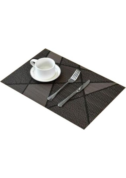 Adet Avrupa Tarzı Placemat Su Geçirmez Dekorasyon Mat Isıya Dayanıklı Masa Mat Yemekleri Coaster Sofra Mat Masa Siyah | Paspaslar ve Pedler (Yurt Dışından)