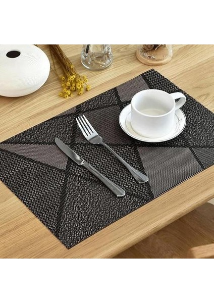 Adet Avrupa Tarzı Placemat Su Geçirmez Dekorasyon Mat Isıya Dayanıklı Masa Mat Yemekleri Coaster Sofra Mat Masa Siyah | Paspaslar ve Pedler (Yurt Dışından)