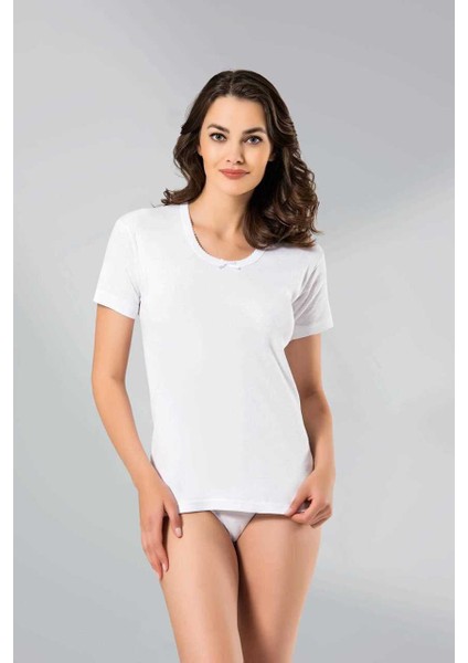 211 Kadın Ribana Kroşatalı Kısa Kol Fanila fiyatları