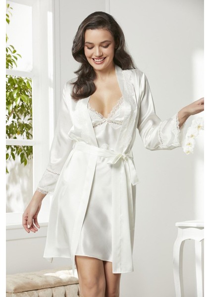 6965 Bayan 6'lı Saten Gecelik Sabahlık indirimleri