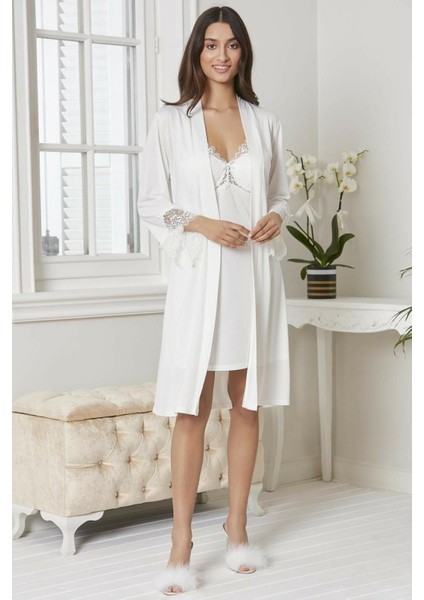 P5040 Bayan Saten Gecelik Sabahlık modelleri