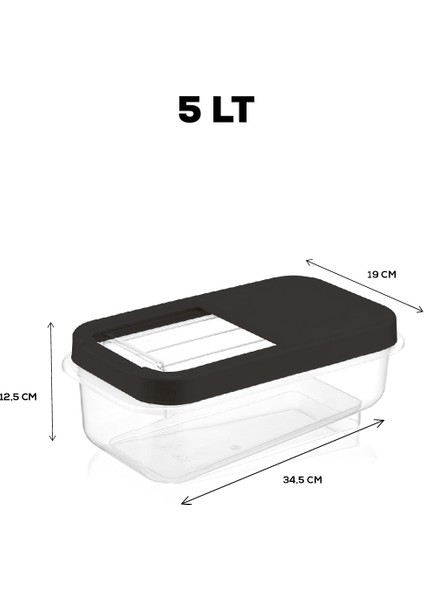 2'li 5 Lt Kayar Kapaklı Tablet Deterjan Saklama Kutusu - Etiketli Deterjan Saklama Kabı Antrasit