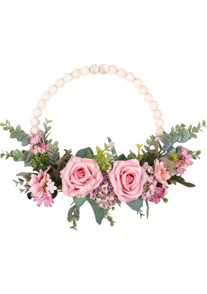 Çiçek Çelenk Pencere Asılı Bahçe Dekorasyon Pembe (Yurt Dışından)