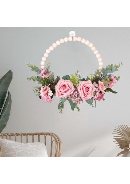 Çiçek Çelenk Pencere Asılı Bahçe Dekorasyon Pembe (Yurt Dışından) fırsatları