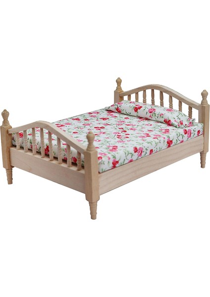 1:12 Dollhouse Minyatür Çift Kişilik Yatak Model Fotoğrafçılık Çocuklar Için Dıy Resim Gösterisi Olarak (Yurt Dışından)