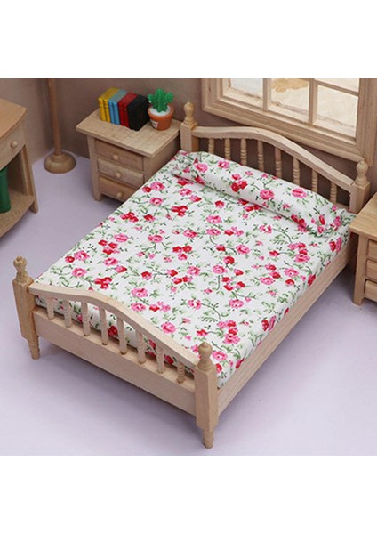 1:12 Dollhouse Minyatür Çift Kişilik Yatak Model Fotoğrafçılık Çocuklar Için Dıy Resim Gösterisi Olarak (Yurt Dışından)