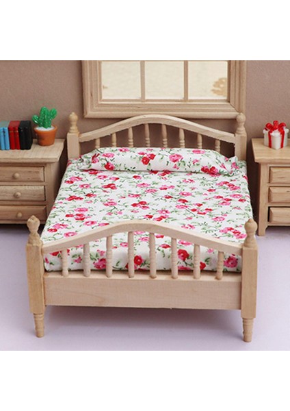 1:12 Dollhouse Minyatür Çift Kişilik Yatak Model Fotoğrafçılık Çocuklar Için Dıy Resim Gösterisi Olarak (Yurt Dışından)