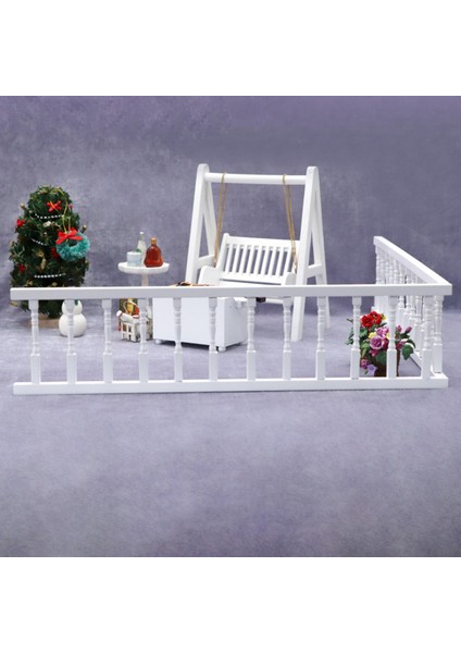 Dollhouse Korkuluk Mutfak Bahçesi Ev Süsleri Manzaraları 30.5cmx0.7cmx7.5cm Beyaz (Yurt Dışından)