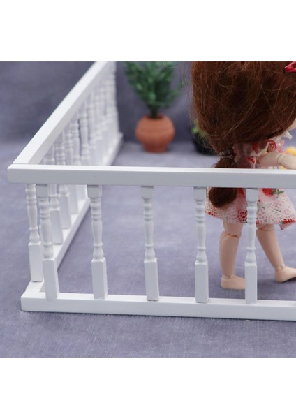 Dollhouse Korkuluk Mutfak Bahçesi Ev Süsleri Manzaraları 30.5cmx0.7cmx7.5cm Beyaz (Yurt Dışından)