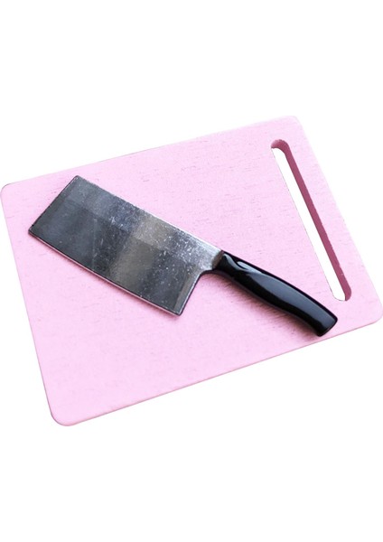 1/12 Ahşap Rengi Doğrama Tahtası ve Mutfak Simülasyon Dekorasyonu Pembe (Yurt Dışından)