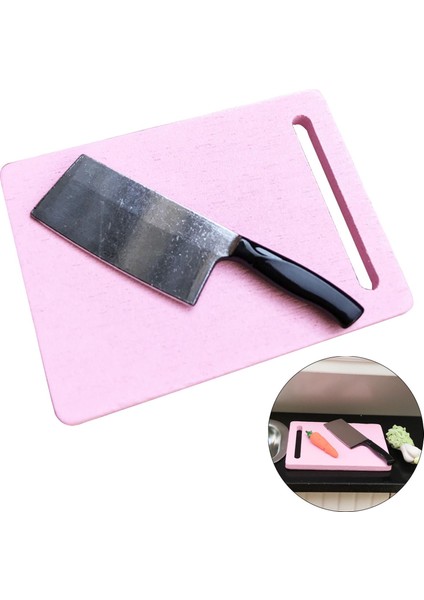 1/12 Ahşap Rengi Doğrama Tahtası ve Mutfak Simülasyon Dekorasyonu Pembe (Yurt Dışından)